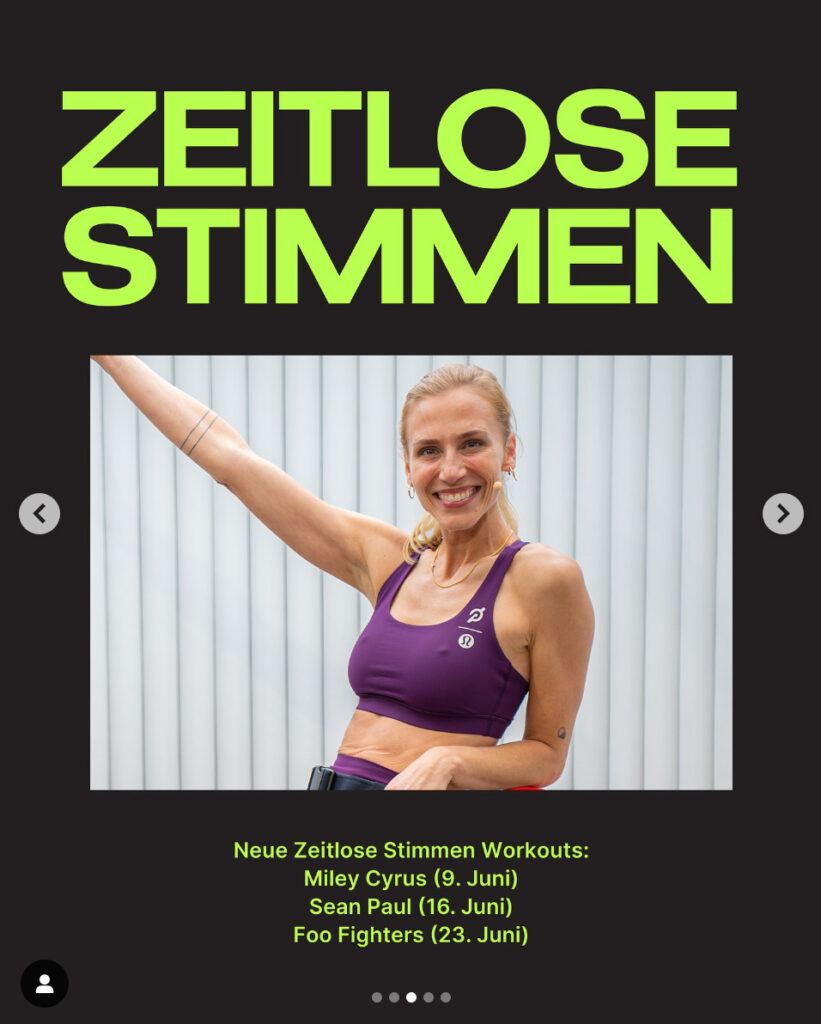 @PelotonStudios Instagram post about German artist series reloaded. Image credit Peloton social media.